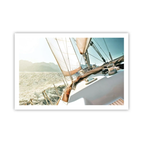 Poster - Onder vol zeil - 91x61 cm