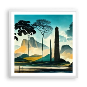 Poster in een witte lijst - Nog hoger en hoger - 60x60 cm