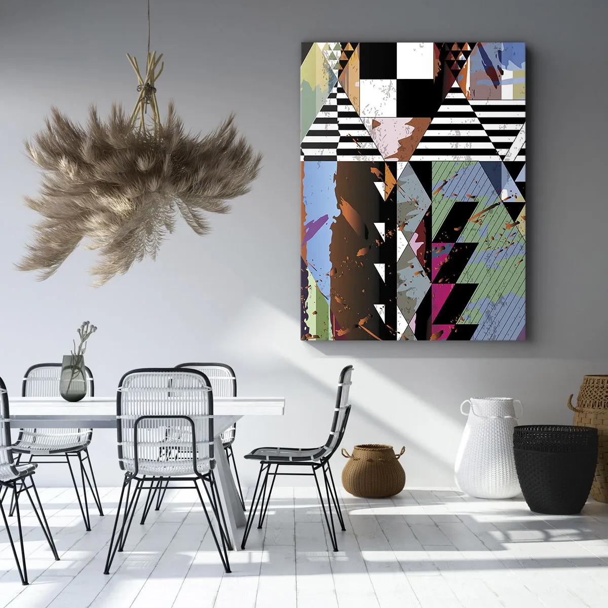 Schilderen op canvas - Geometrisch en organisch - 80x120 cm