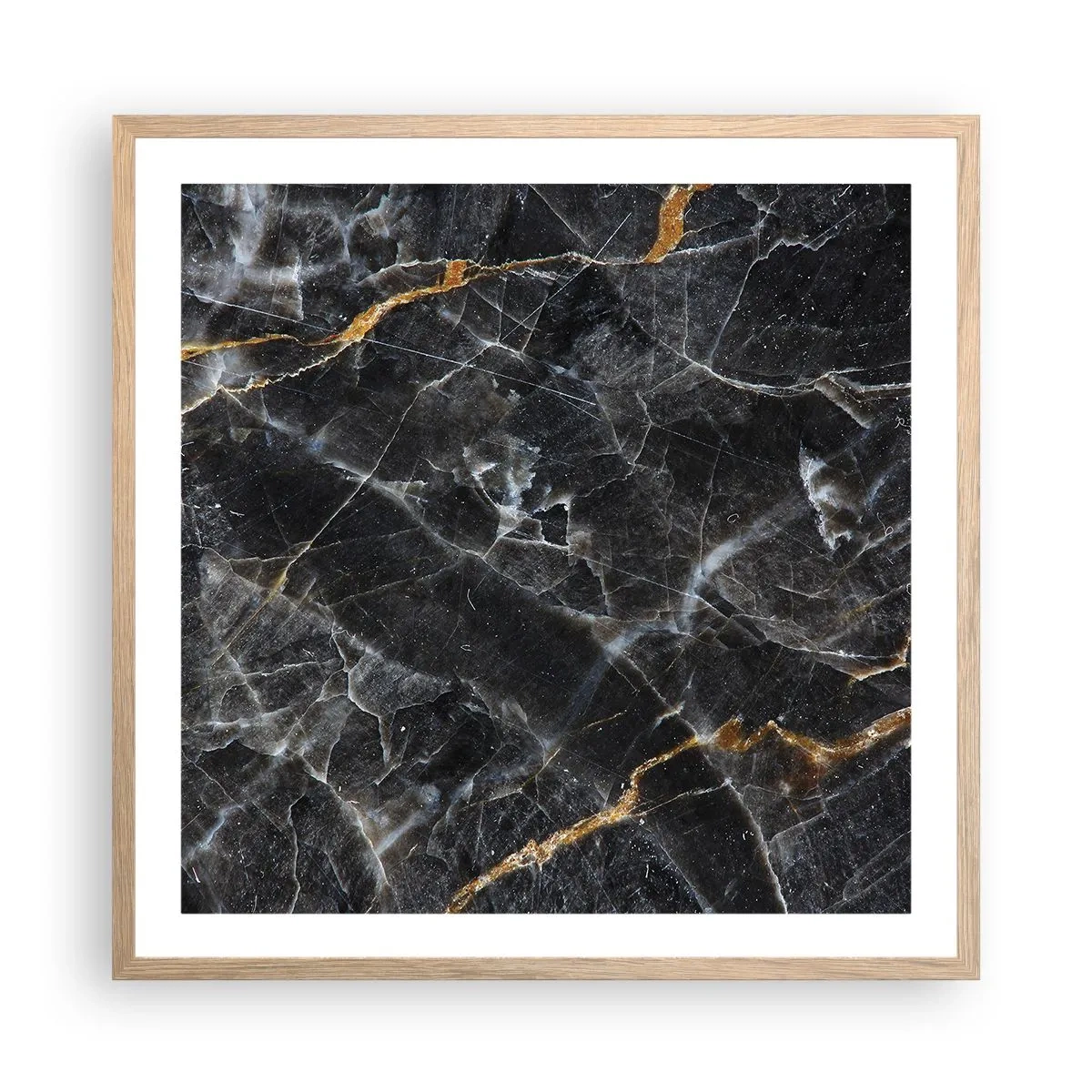 Een poster in een licht eiken lijst - Het innerlijke leven van de steen - 60x60 cm
