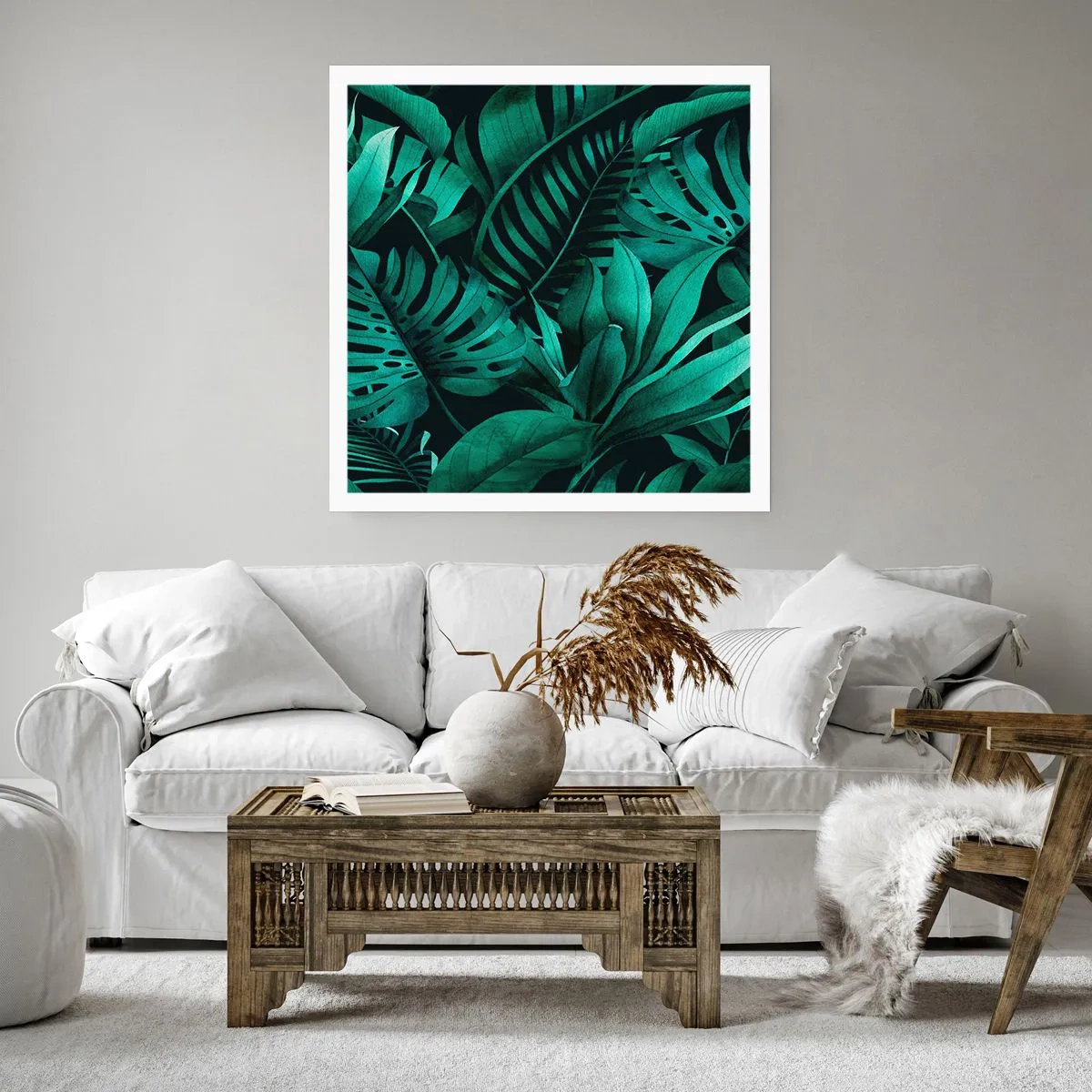 Poster - De diepte van tropisch groen - 30x30 cm