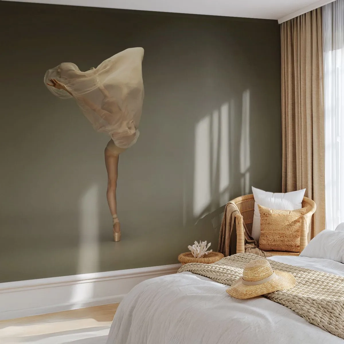 Fotobehang Standard Eco - Het zal snel omhoog vliegen - Ballerina, Dans, Ballet - 150x105 cm