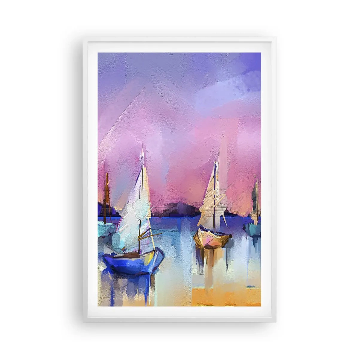 Poster in een witte lijst - Richting: breed water - 61x91 cm