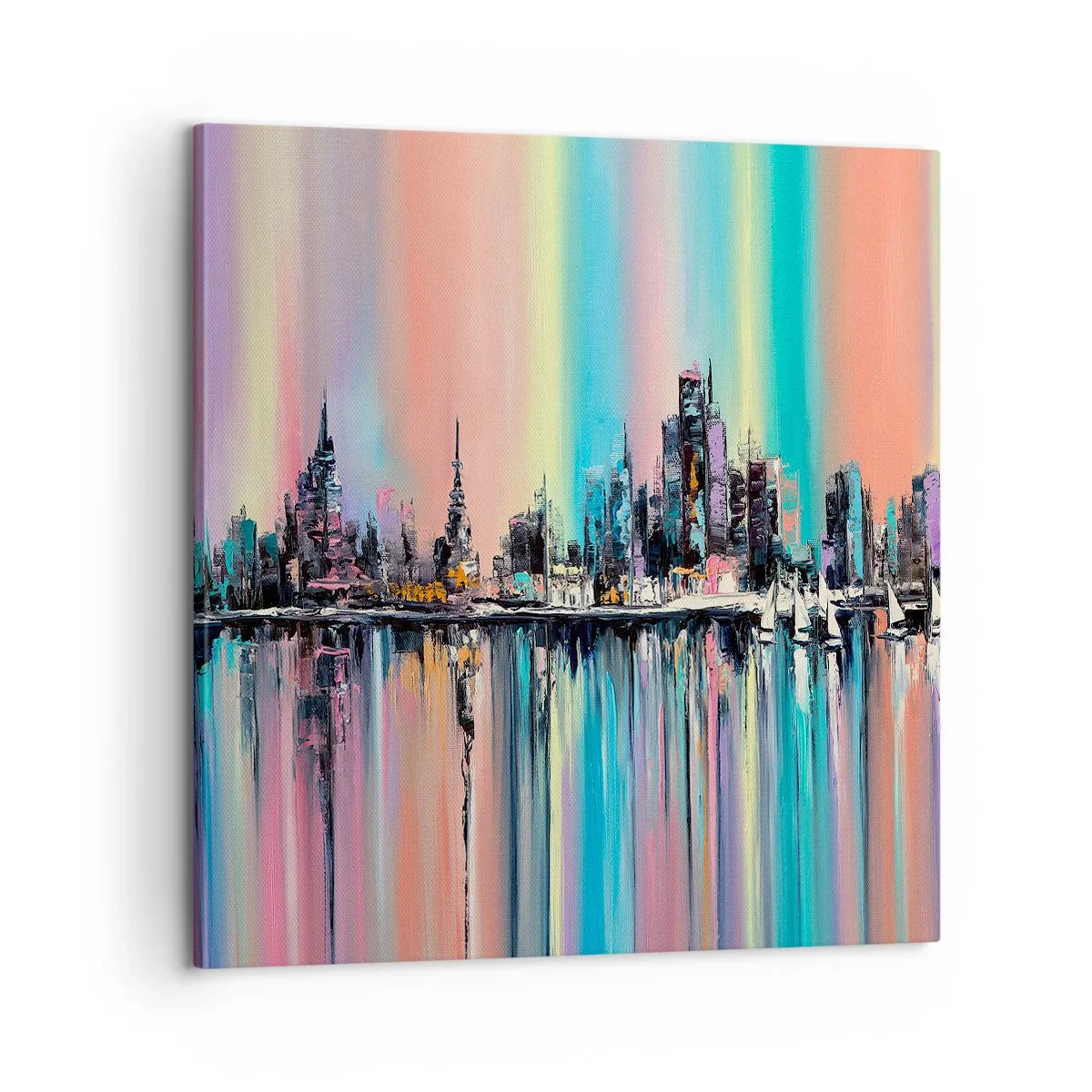 Schilderen op canvas - Om in het licht van de nacht te vallen - 60x60 cm