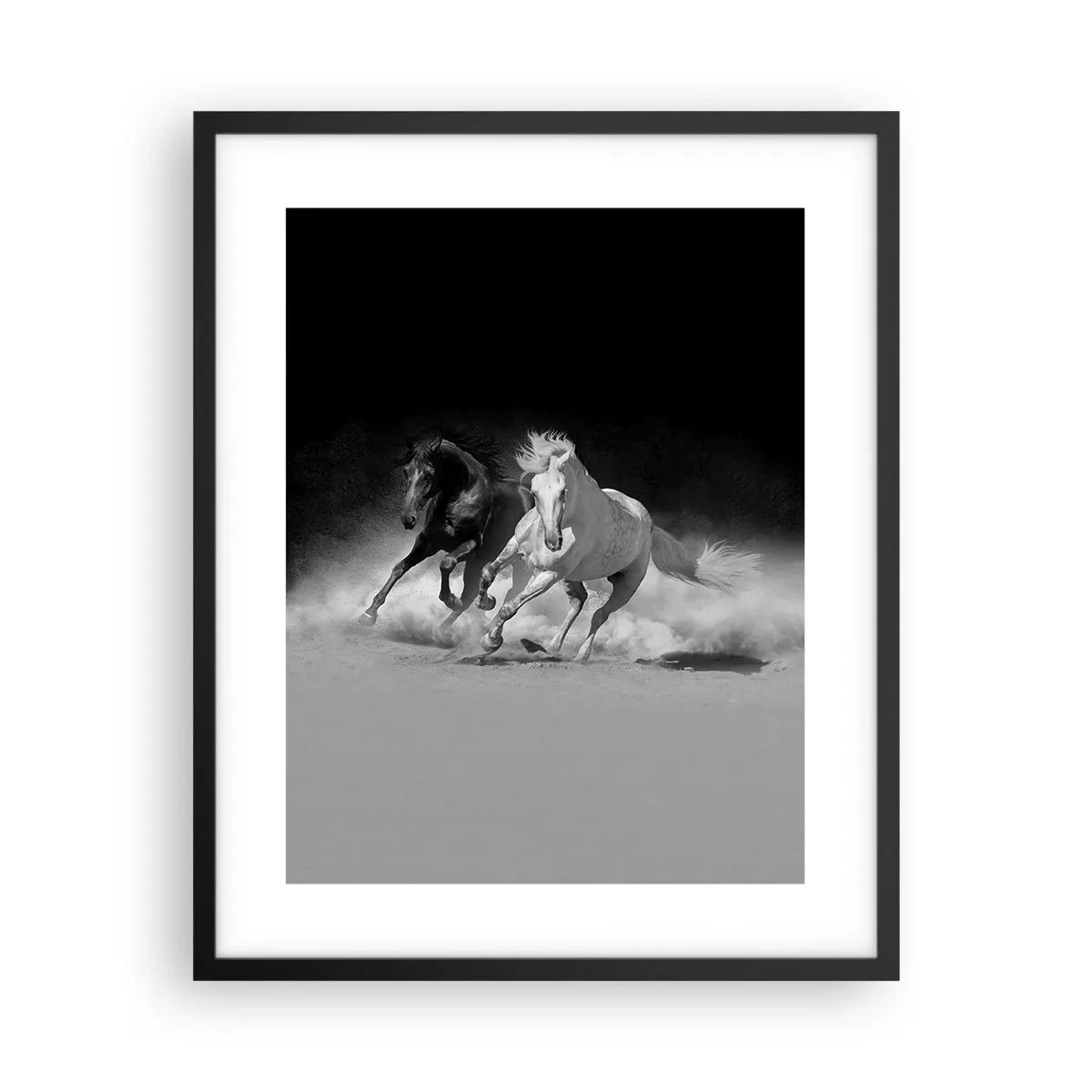 Poster in een zwarte lijst - Vrijheidsgalop - 40x50 cm