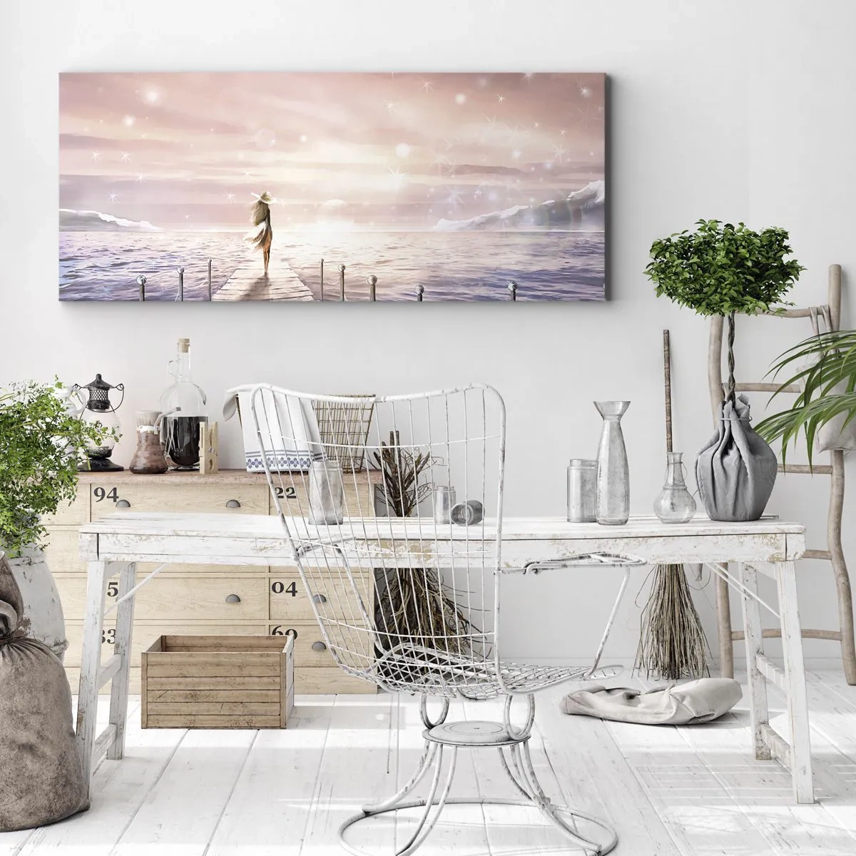 Schilderen op canvas - In het licht van een droom - 90x30 cm