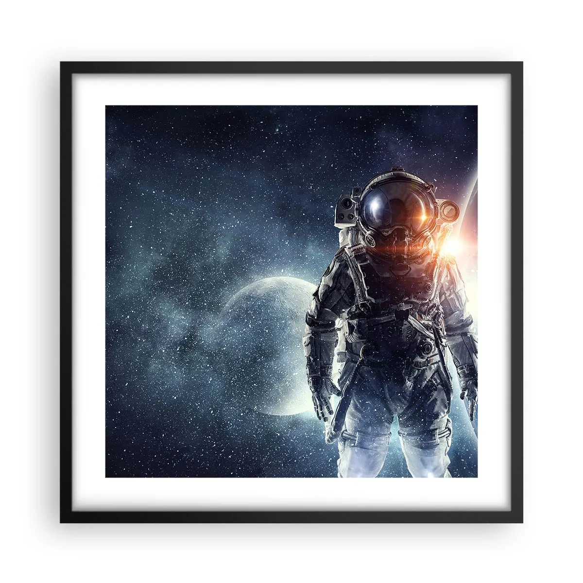 Poster in een zwarte lijst - Ruimte avontuur - 50x50 cm
