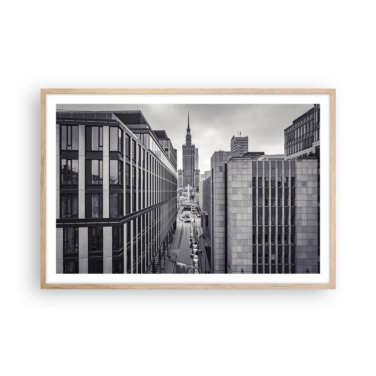Een poster in een licht eiken lijst - Warschau vallei - 91x61 cm