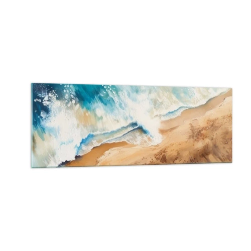 Schilderen op glas - De terugkerende golf - 140x50 cm