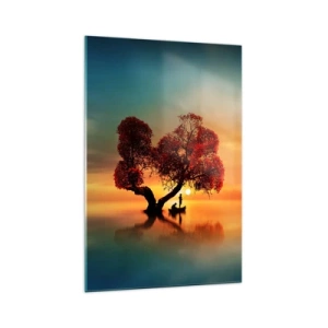 Schilderen op glas - Afstanders en de stilte van de wereldlozen - 70x100 cm