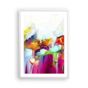 Poster in een witte lijst - De regenboog is tot bloei gekomen - 50x70 cm