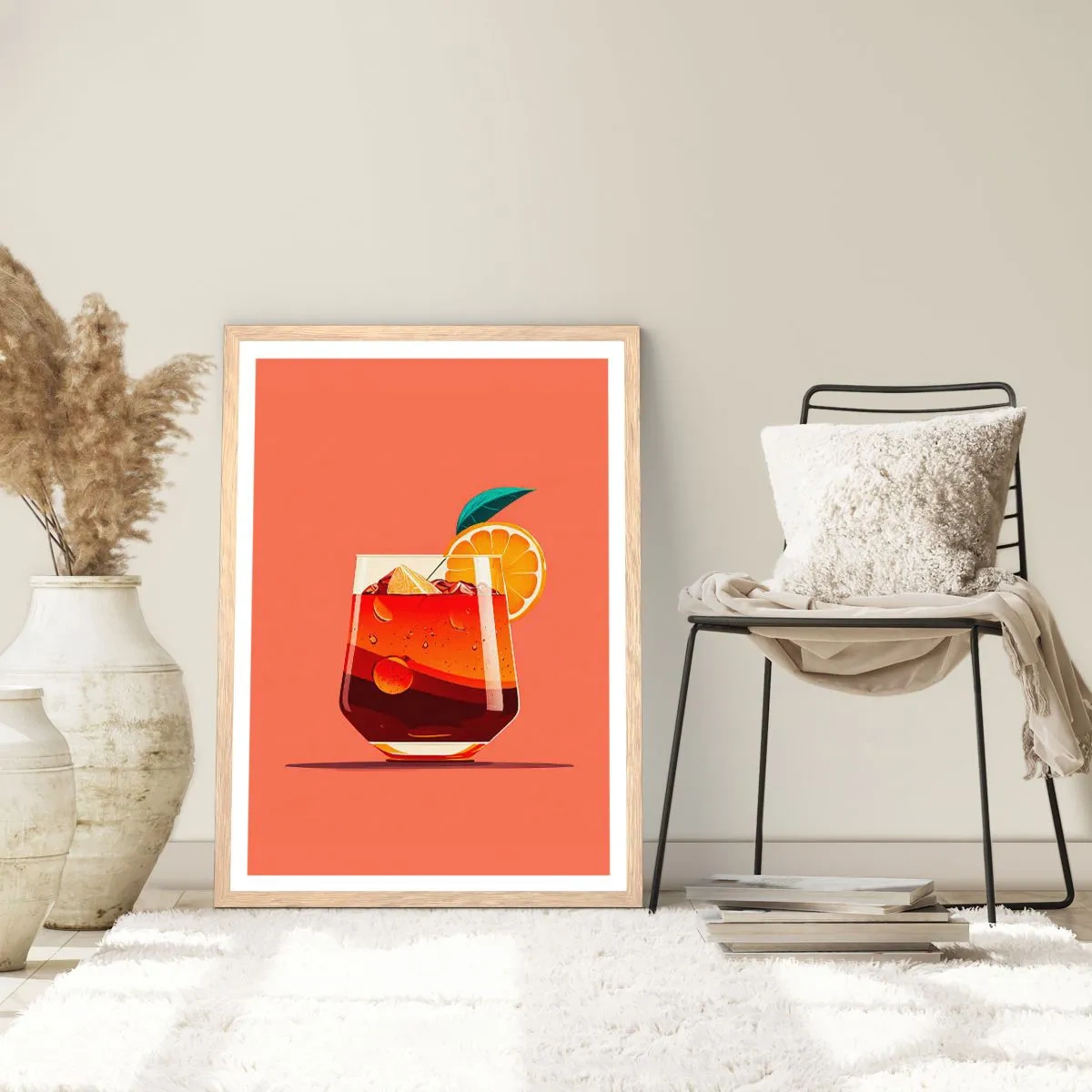 Een poster in een licht eiken lijst - Zomerse verfrissing - 50x70 cm