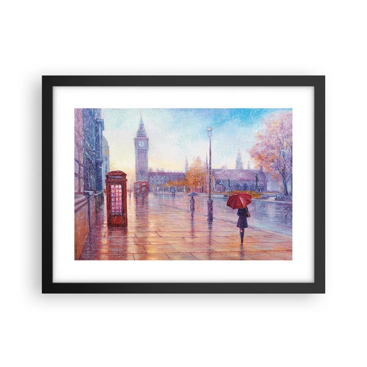 Poster in een zwarte lijst - Herfstdag in Londen - 40x30 cm