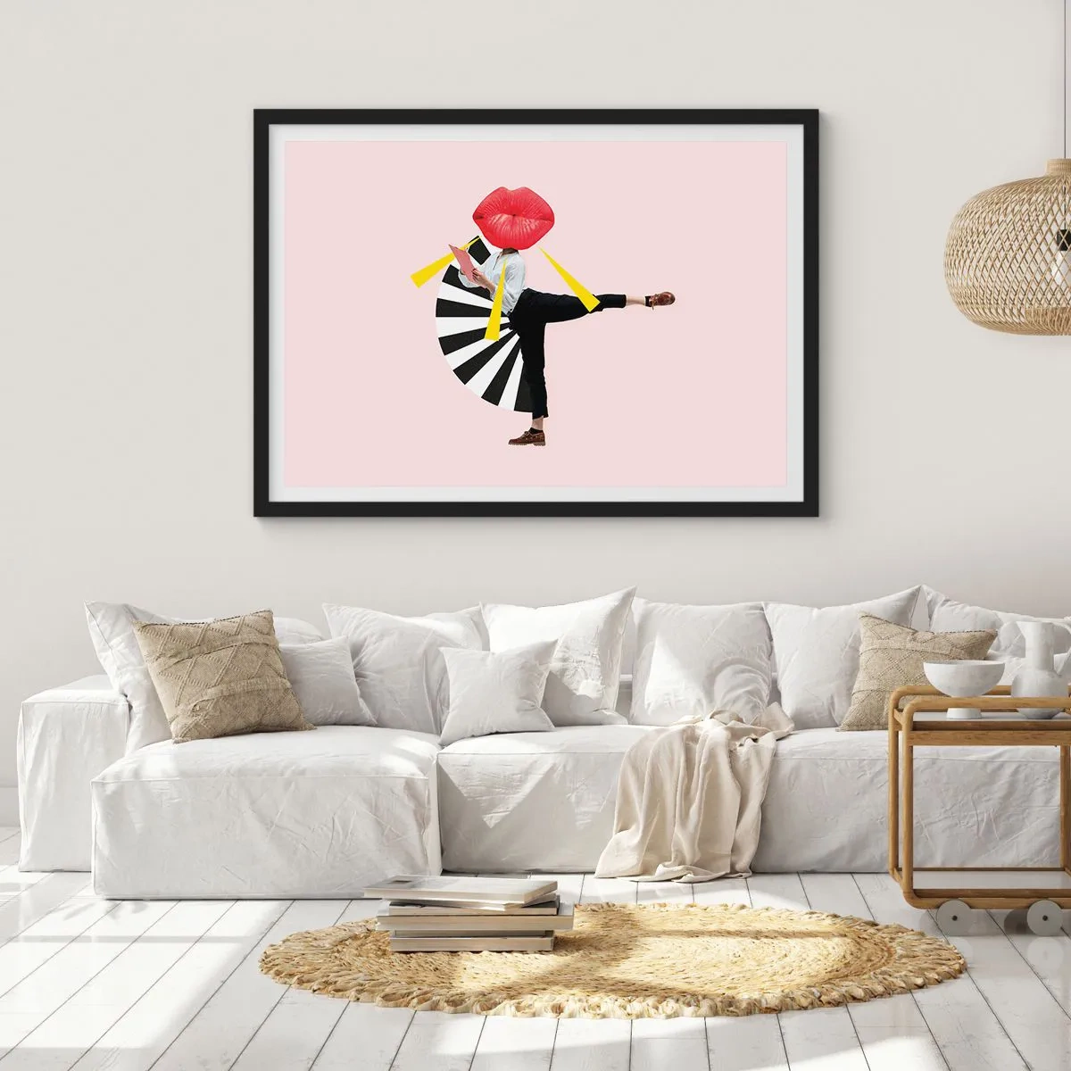 Poster in een zwarte lijst - Surrealistische pop-art - 50x40 cm