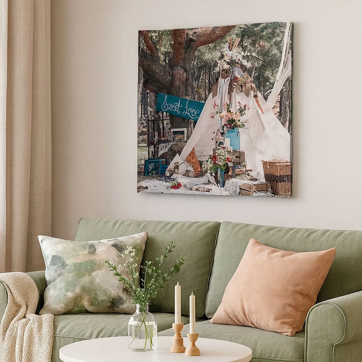 Schilderen op canvas - De liefde bedrijven ... - 30x30 cm