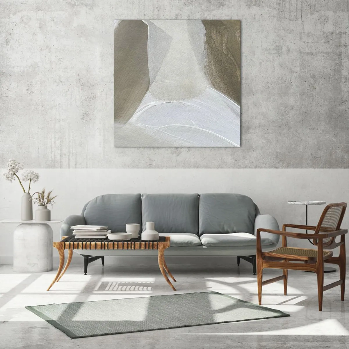 Schilderen op glas - Een golf van wit - 60x60 cm