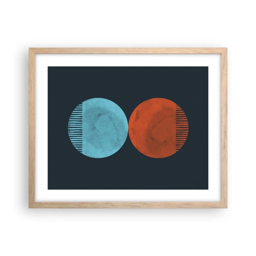 Een poster in een licht eiken lijst - Alleen geometrie? - 50x40 cm