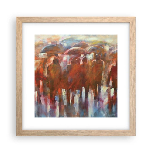 Een poster in een licht eiken lijst - Zelfs bij regen en mist - 30x30 cm