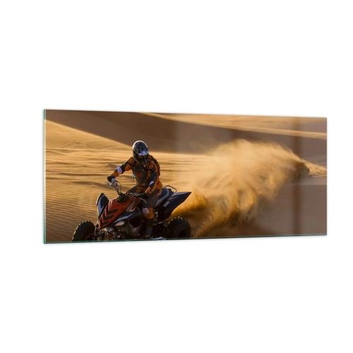 Schilderen op glas - Op de golven van zand - 100x40 cm