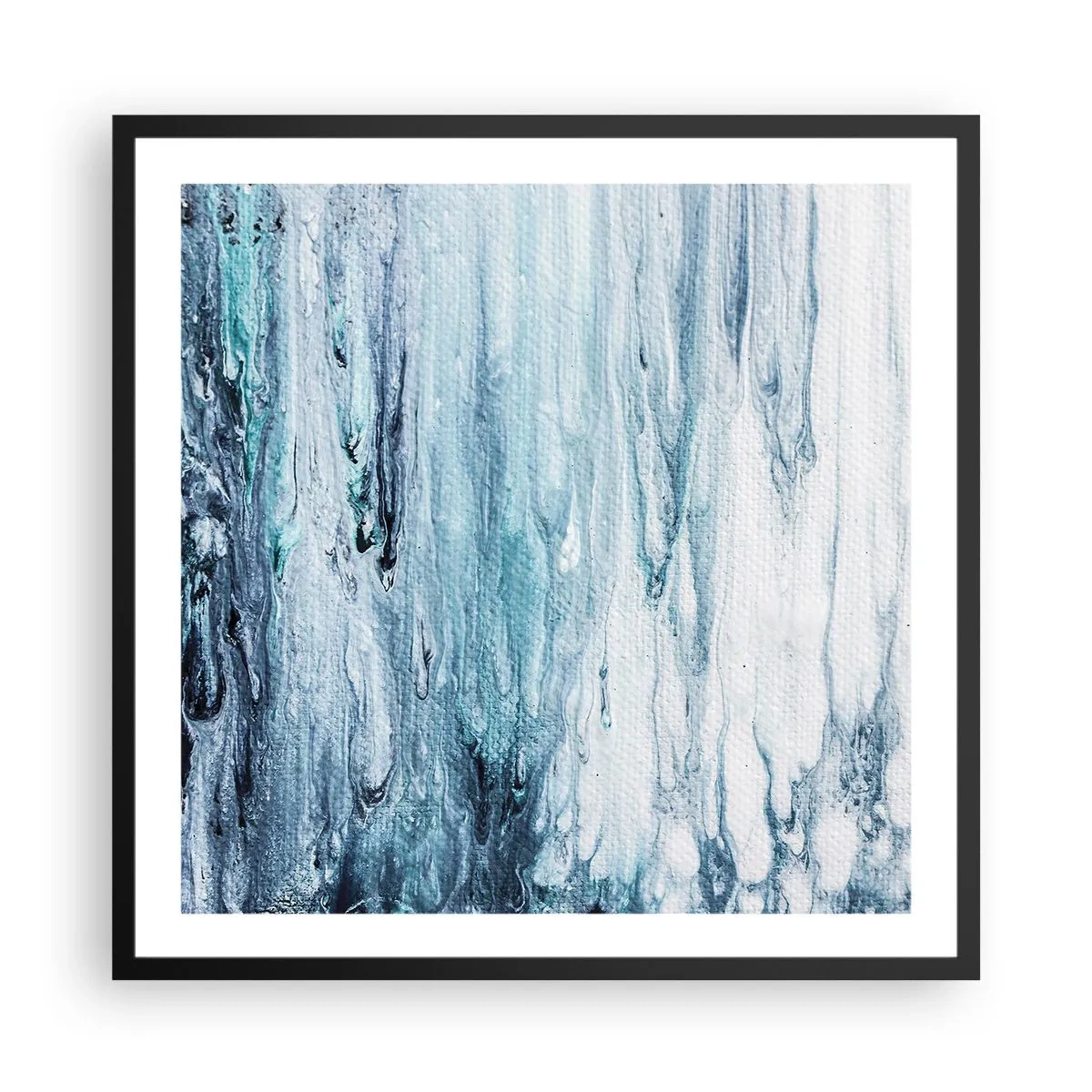 Poster in een zwarte lijst - Blauwe ijspegels - 60x60 cm