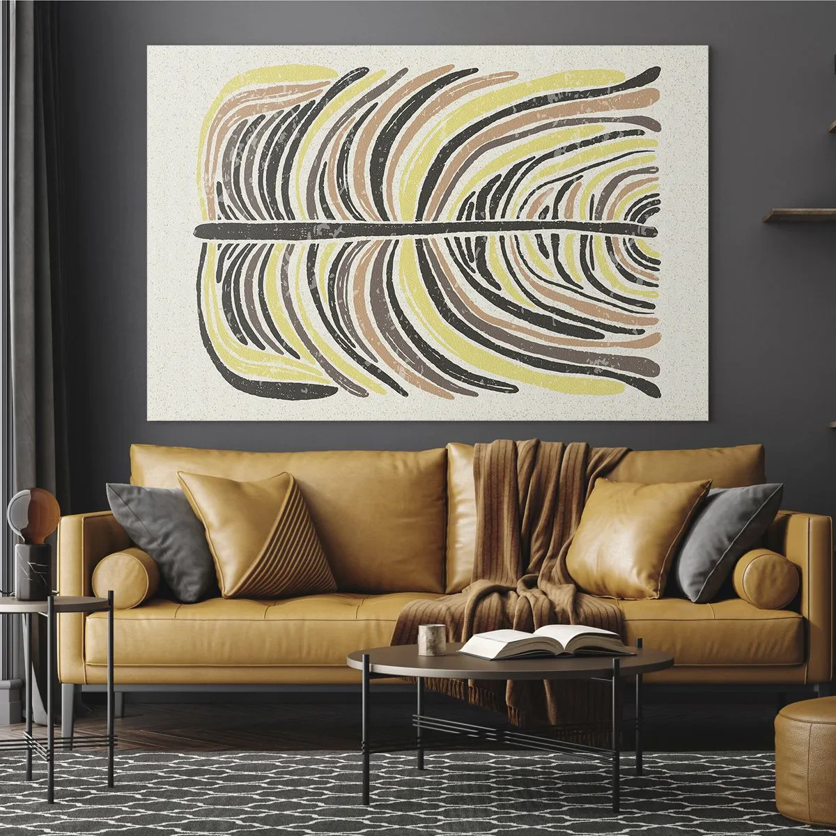 Schilderen op glas - Abstractie vol leven - 120x80 cm