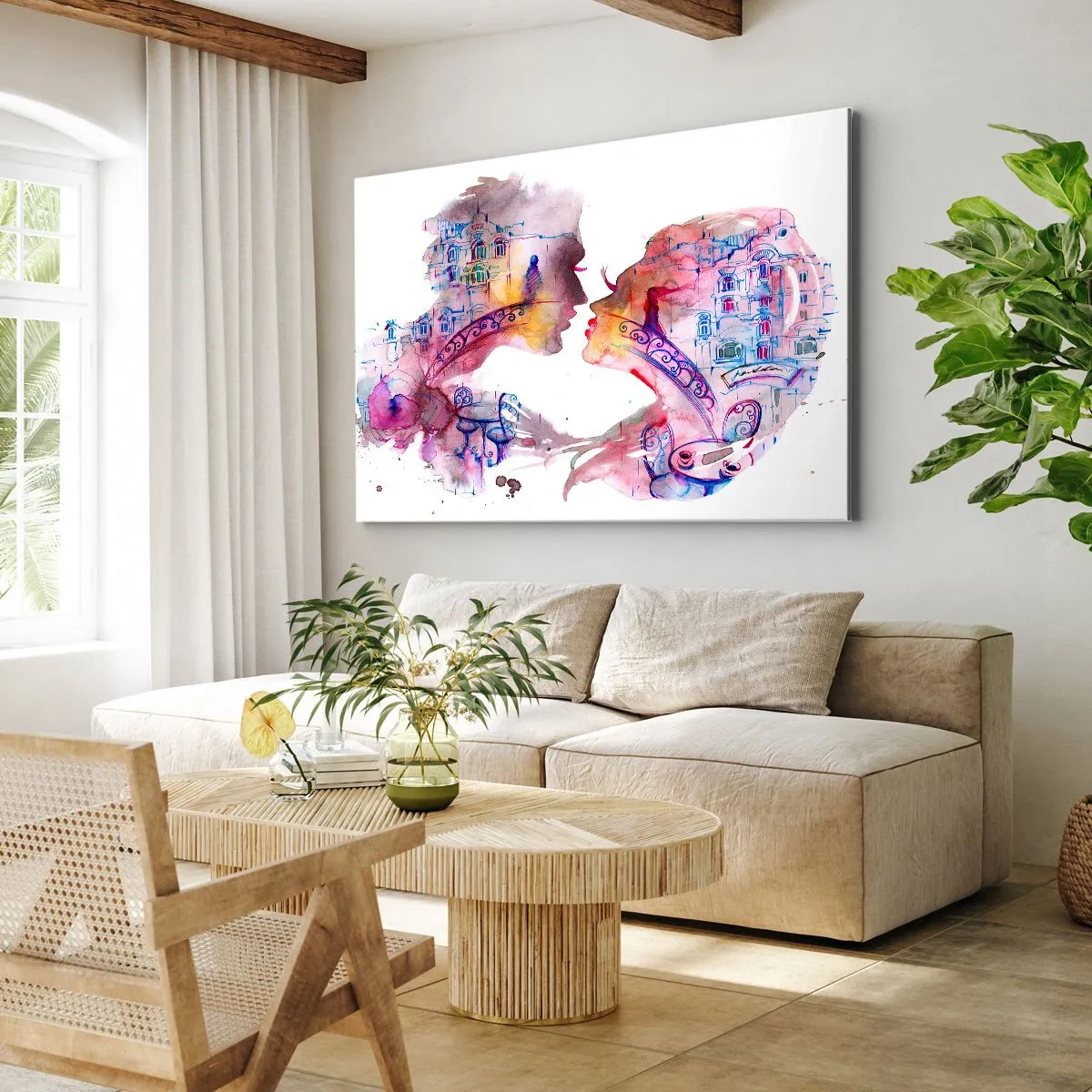 Schilderen op canvas - De geheime brug van zuchten - 100x70 cm