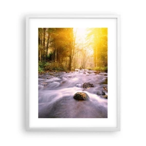 Poster in een witte lijst - Malachiet in een zilveren en gouden lijst - 40x50 cm