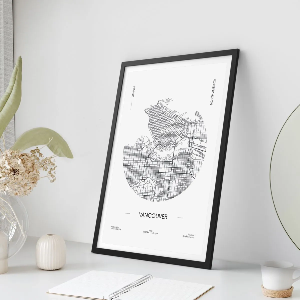 Poster in een zwarte lijst - Anatomie van Vancouver - 40x50 cm