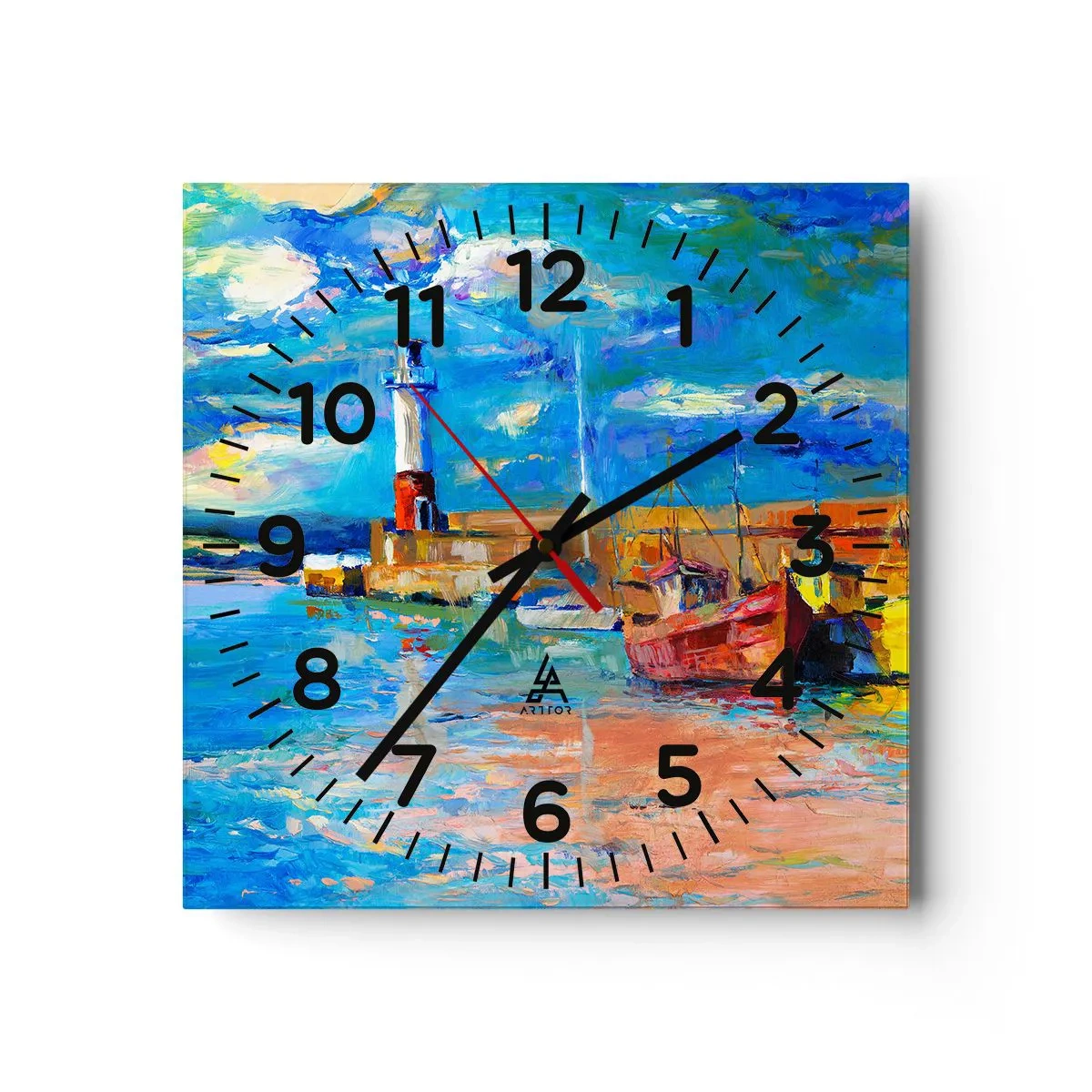 Wandklok - Klok - Een middag in de regenboogbaai - 40x40 cm
