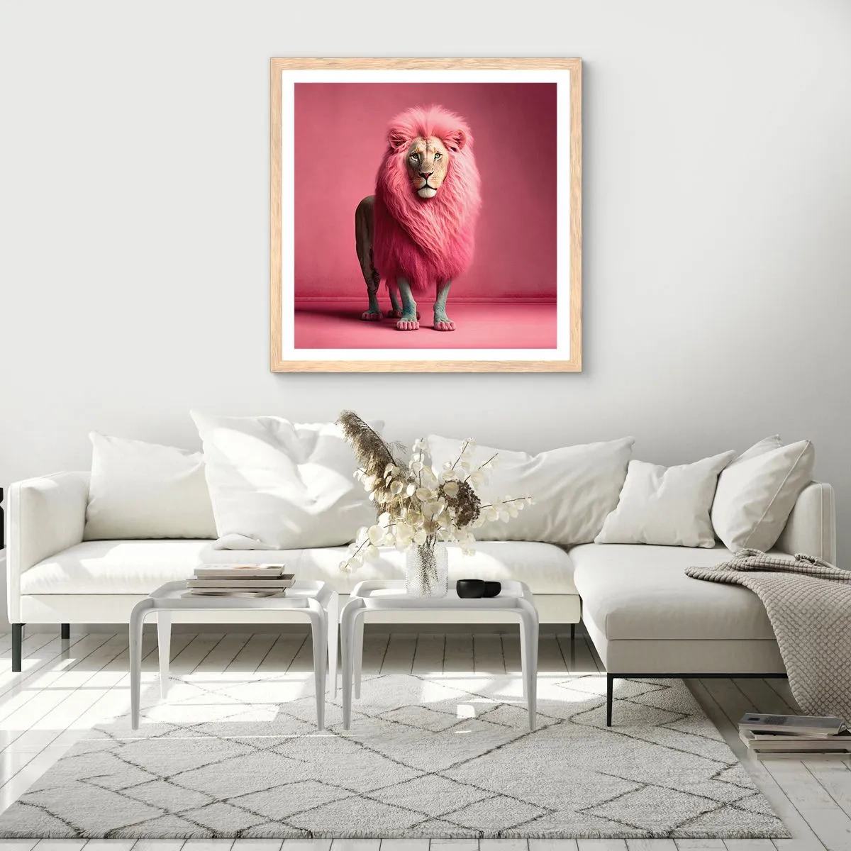 Een poster in een licht eiken lijst - En je bent niet meer bang - 50x50 cm