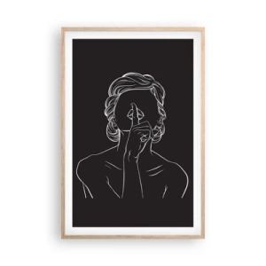 Een poster in een licht eiken lijst - Schoonheid bloeit in stilte - 61x91 cm