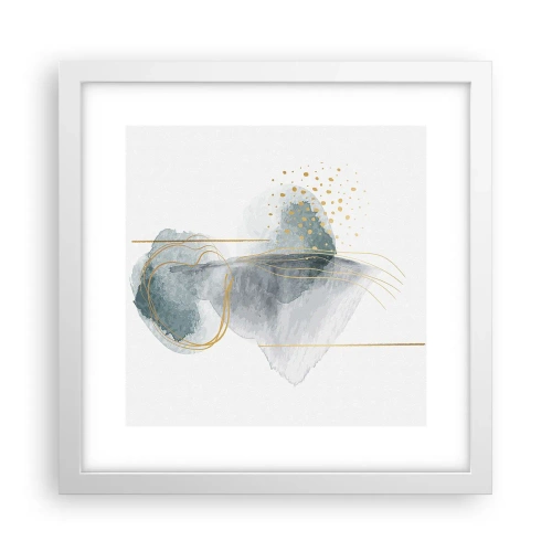 Poster in een witte lijst - Over de relatie tussen grijs en goud - 30x30 cm