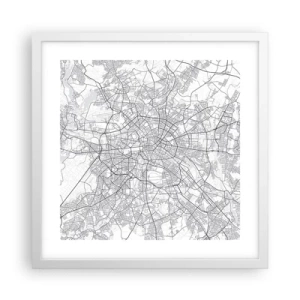 Poster in een witte lijst - Berlijnse bloem - 40x40 cm