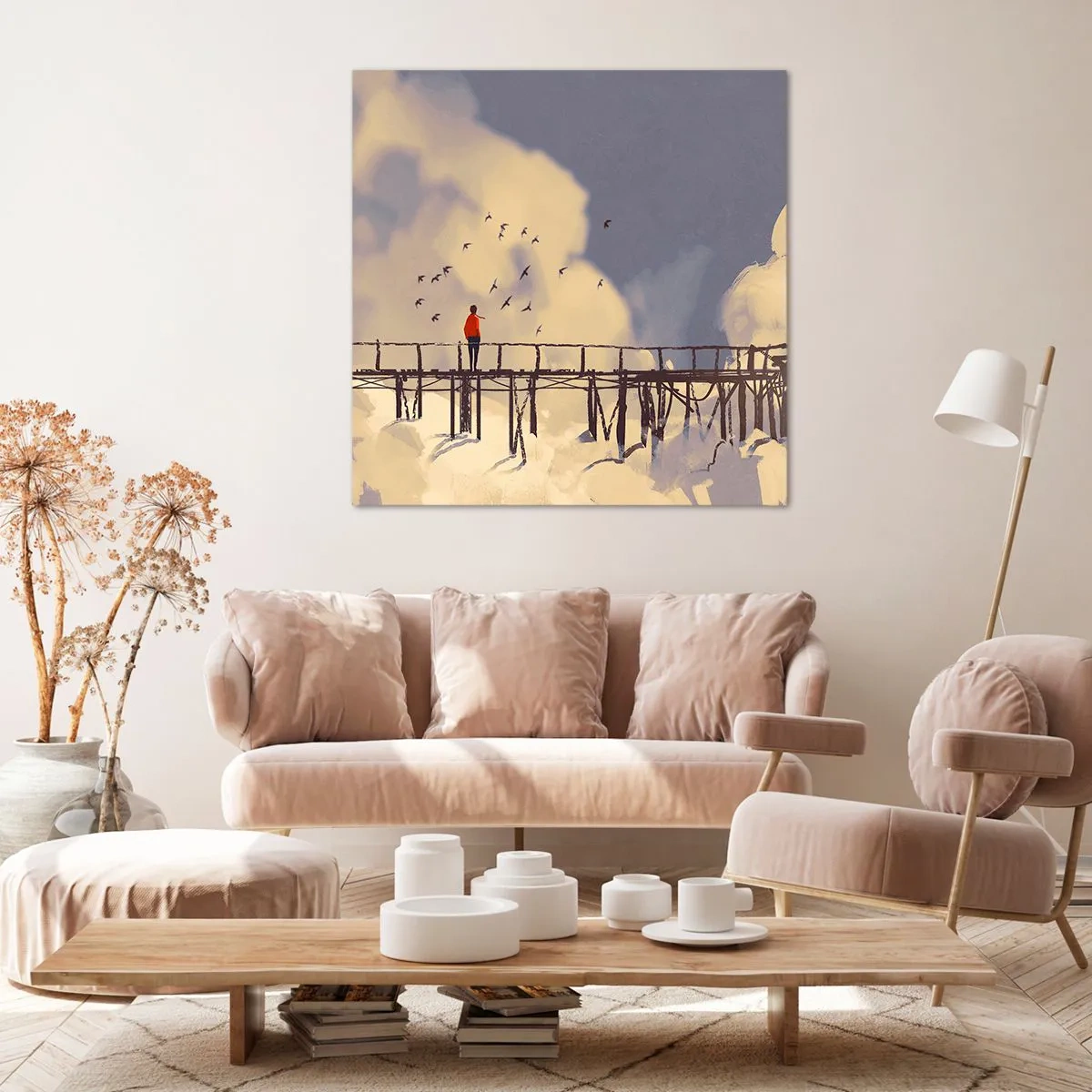 Schilderen op canvas - Blauw verlangen - 40x40 cm