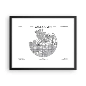 Poster in een zwarte lijst - Anatomie van Vancouver - 50x40 cm