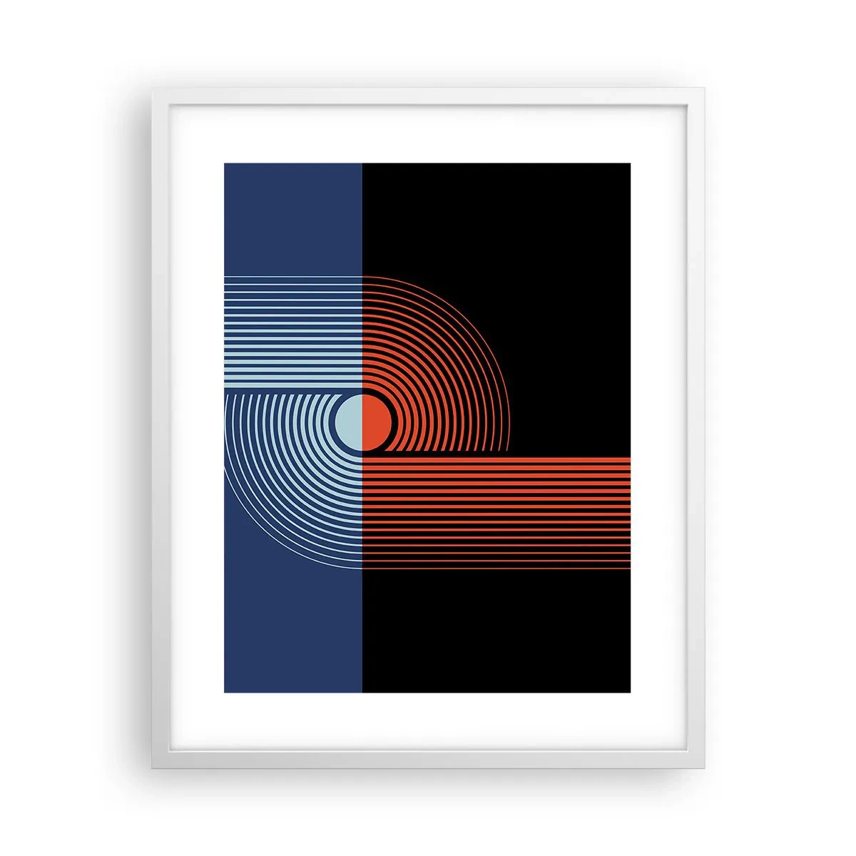 Poster in een witte lijst - In een geometrische omhelzing - 40x50 cm