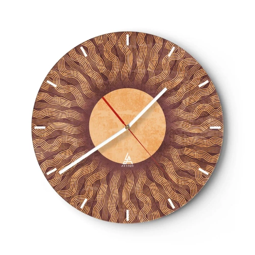 Wandklok - Klok - Zon icoon - 40x40 cm