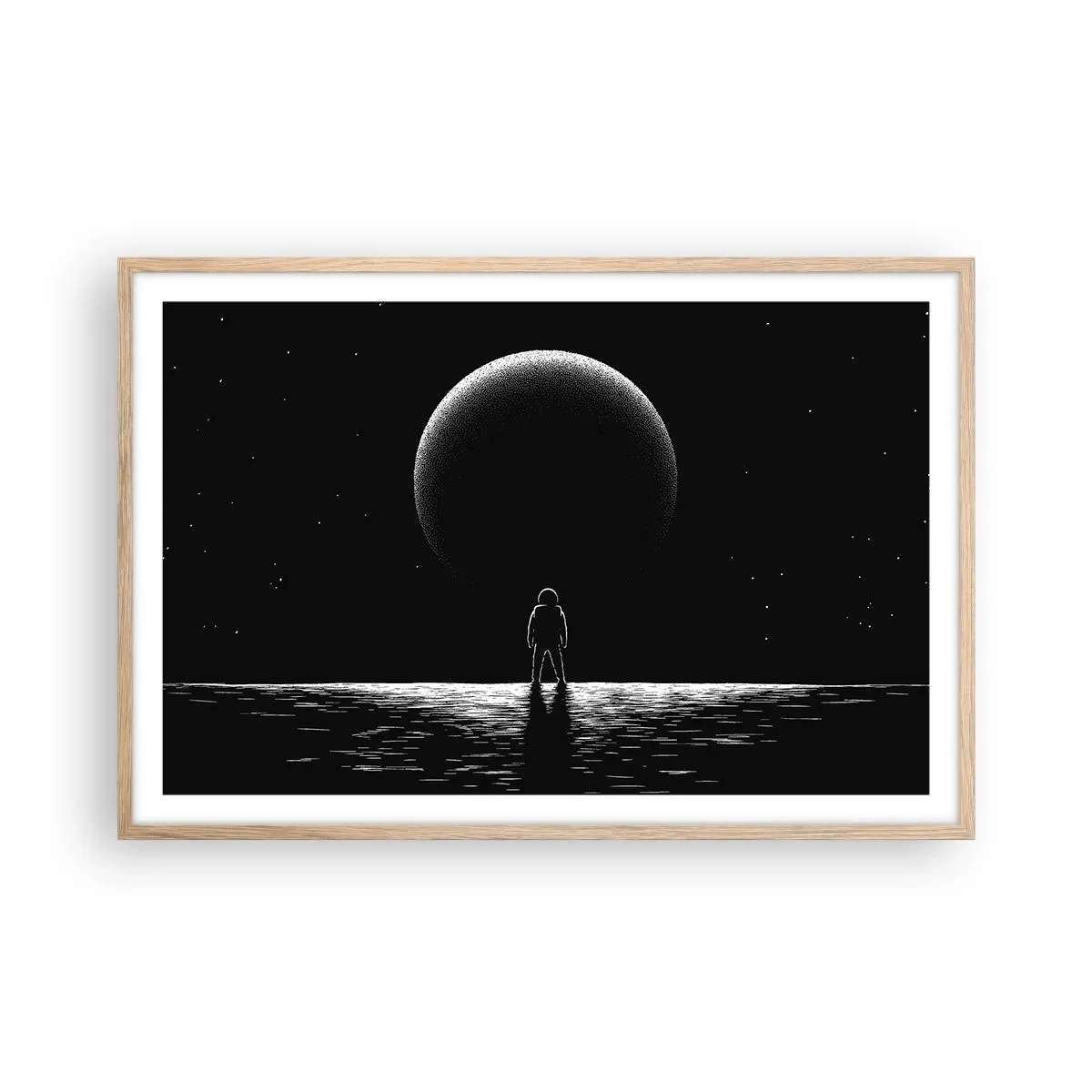 Een poster in een licht eiken lijst - Oog in oog - 91x61 cm