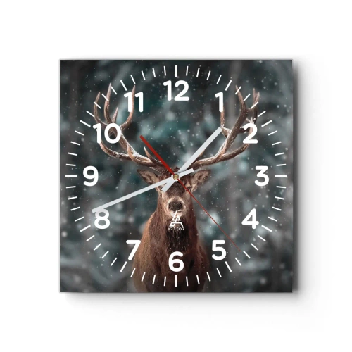 Wandklok - Klok - Gekroond tot koning van het bos - 30x30 cm