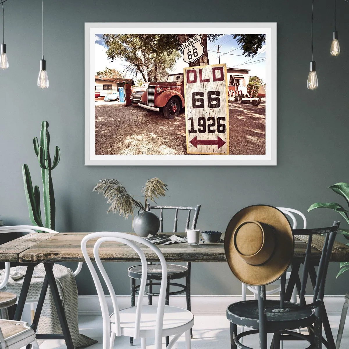 Poster in een witte lijst - Een legende van de Amerikaanse provincie - 91x61 cm
