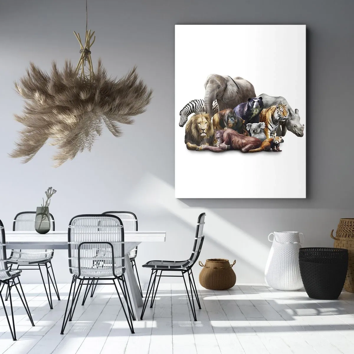 Schilderen op canvas - Afrikaanse familiefotografie - 45x80 cm