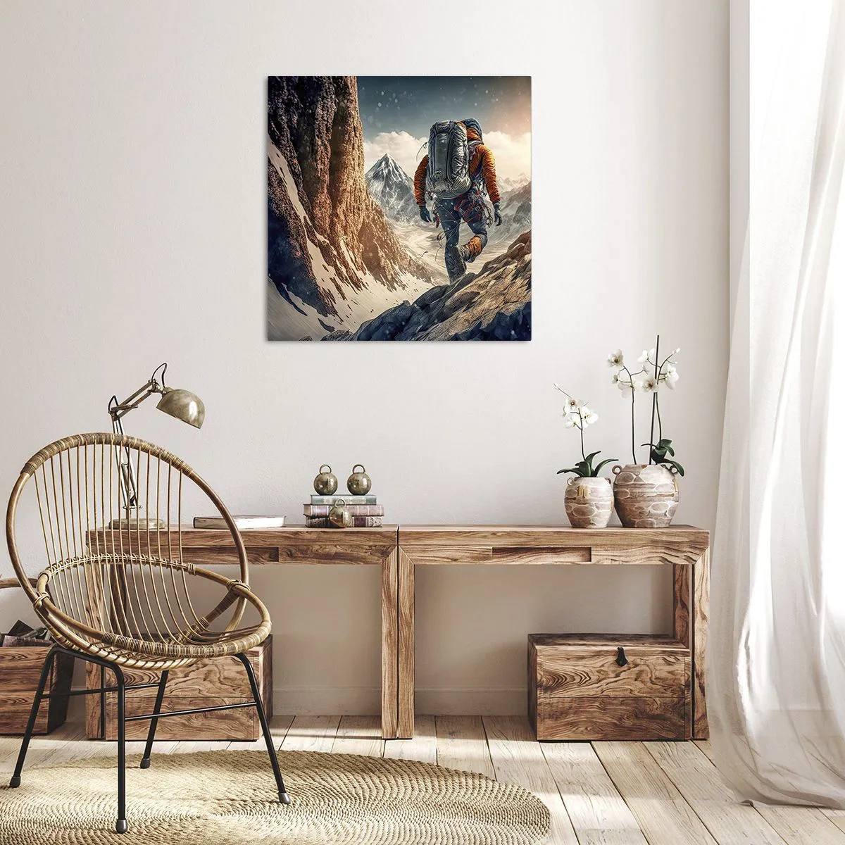 Schilderen op canvas - Eenzame strijder - 70x70 cm