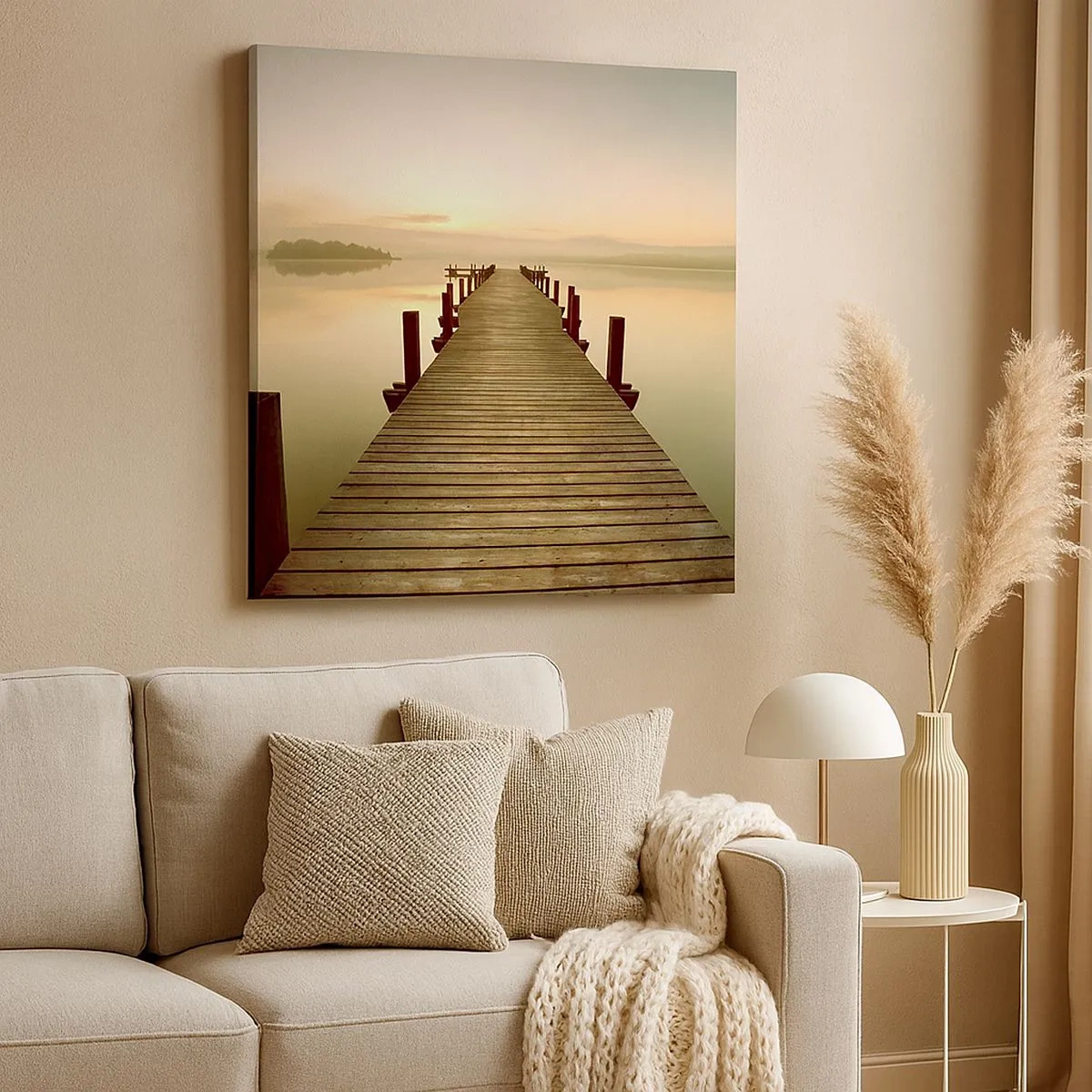 Schilderen op canvas - Aanbreken van de dag, licht - 30x30 cm