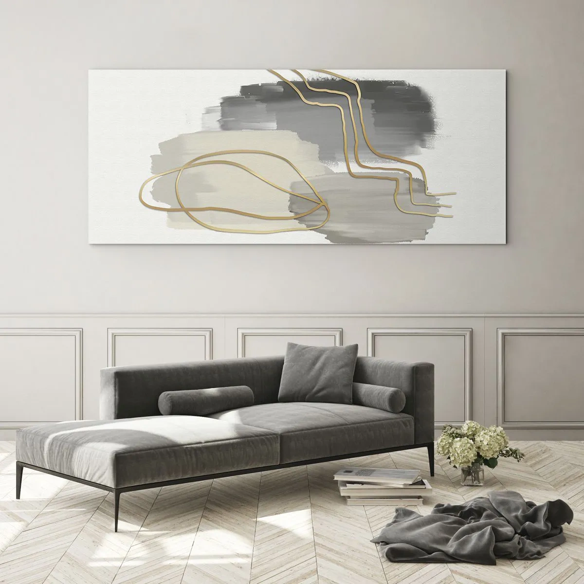 Schilderen op glas - Duur en beweging - 100x40 cm