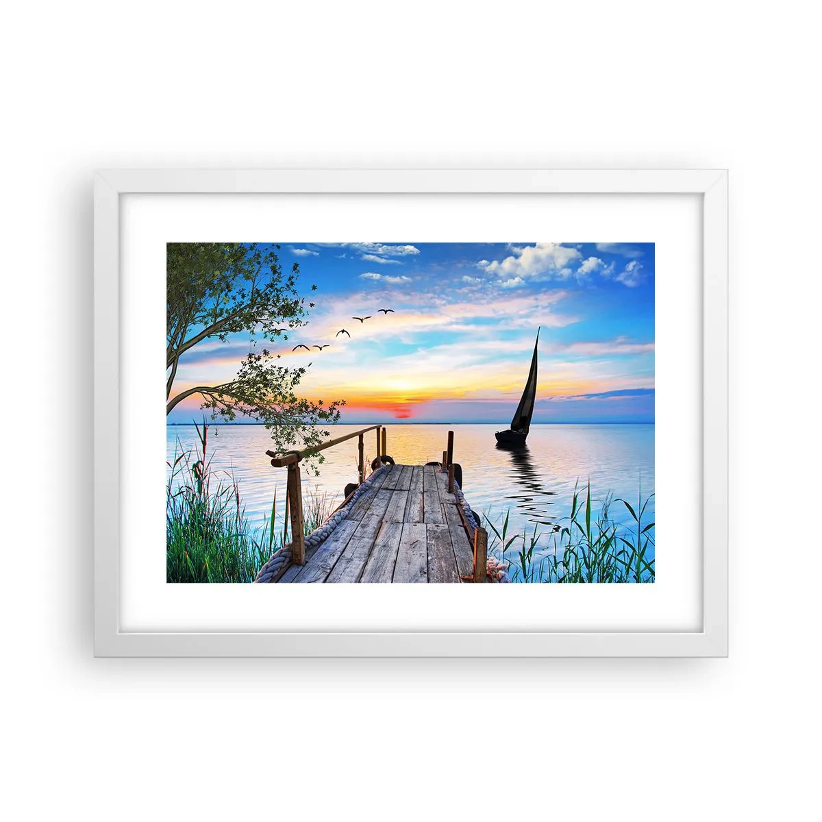 Poster in een witte lijst - Goedeavond - 40x30 cm