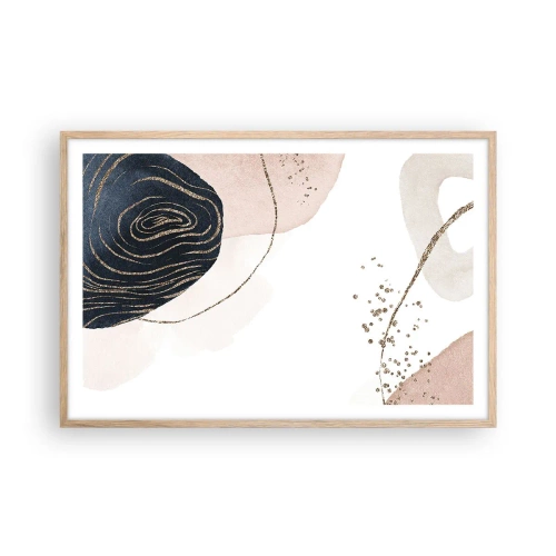 Een poster in een licht eiken lijst - Alles vloeit - 91x61 cm
