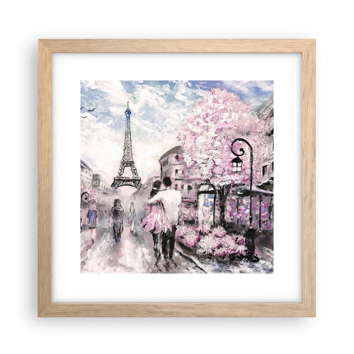 Een poster in een licht eiken lijst - Hoe verliefd te worden is alleen in ... - 30x30 cm