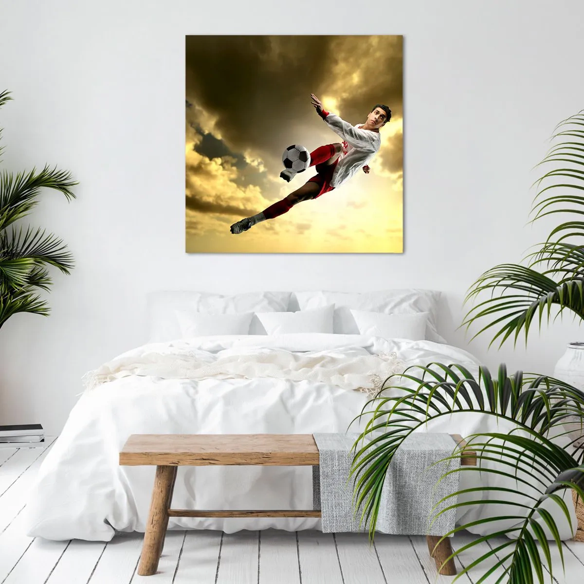Schilderen op canvas - Voetbal hemel - 50x50 cm