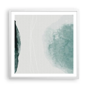 Poster in een witte lijst - Ontmoeting met de mist - 60x60 cm