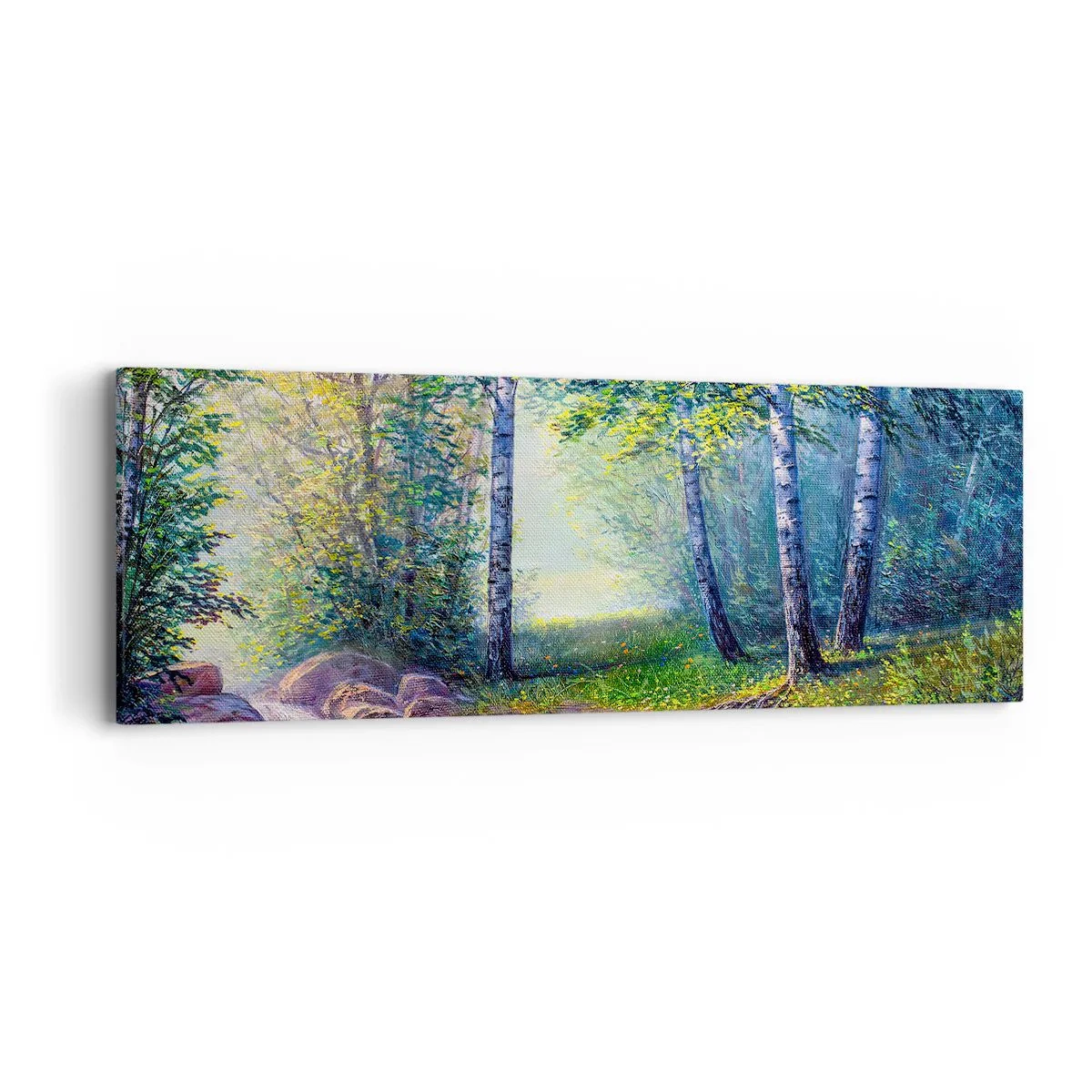 Schilderen op canvas - Idyllisch landschap - 90x30 cm